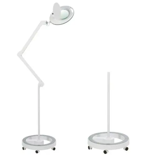 Lámpara led 5 aumentos con brazo de mesa y base rodable Mega